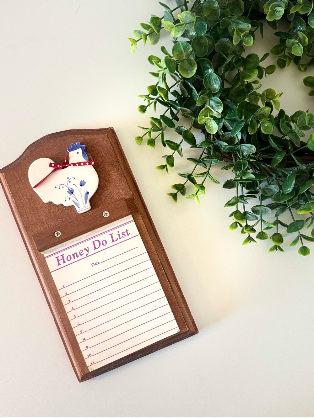 Vintage Honey Do List Wooden Notepad Holder